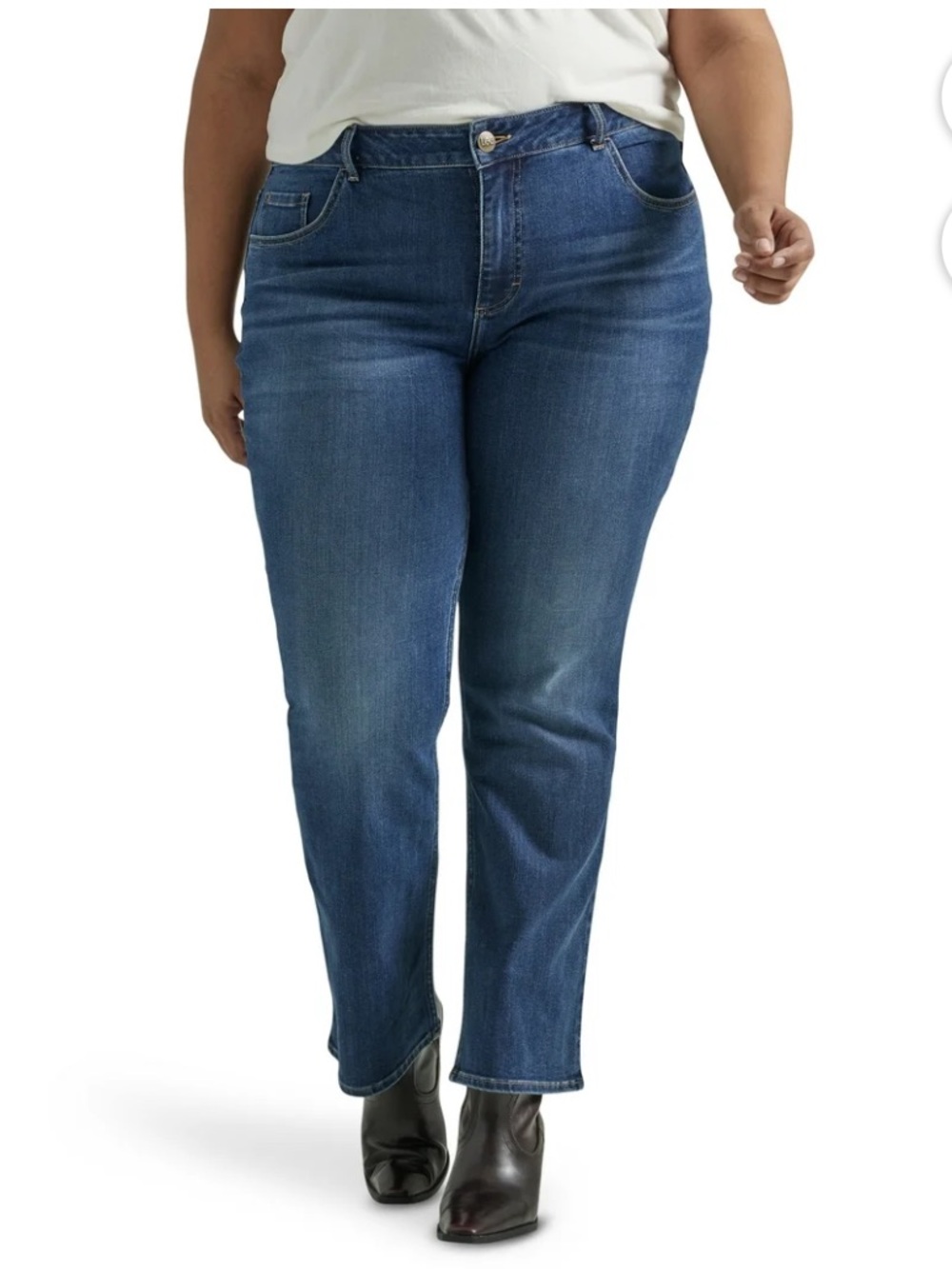 NWT! Lee Women’s Bootcut Legendary Style Midrise Blue Denim Jeans Plus Size 30W